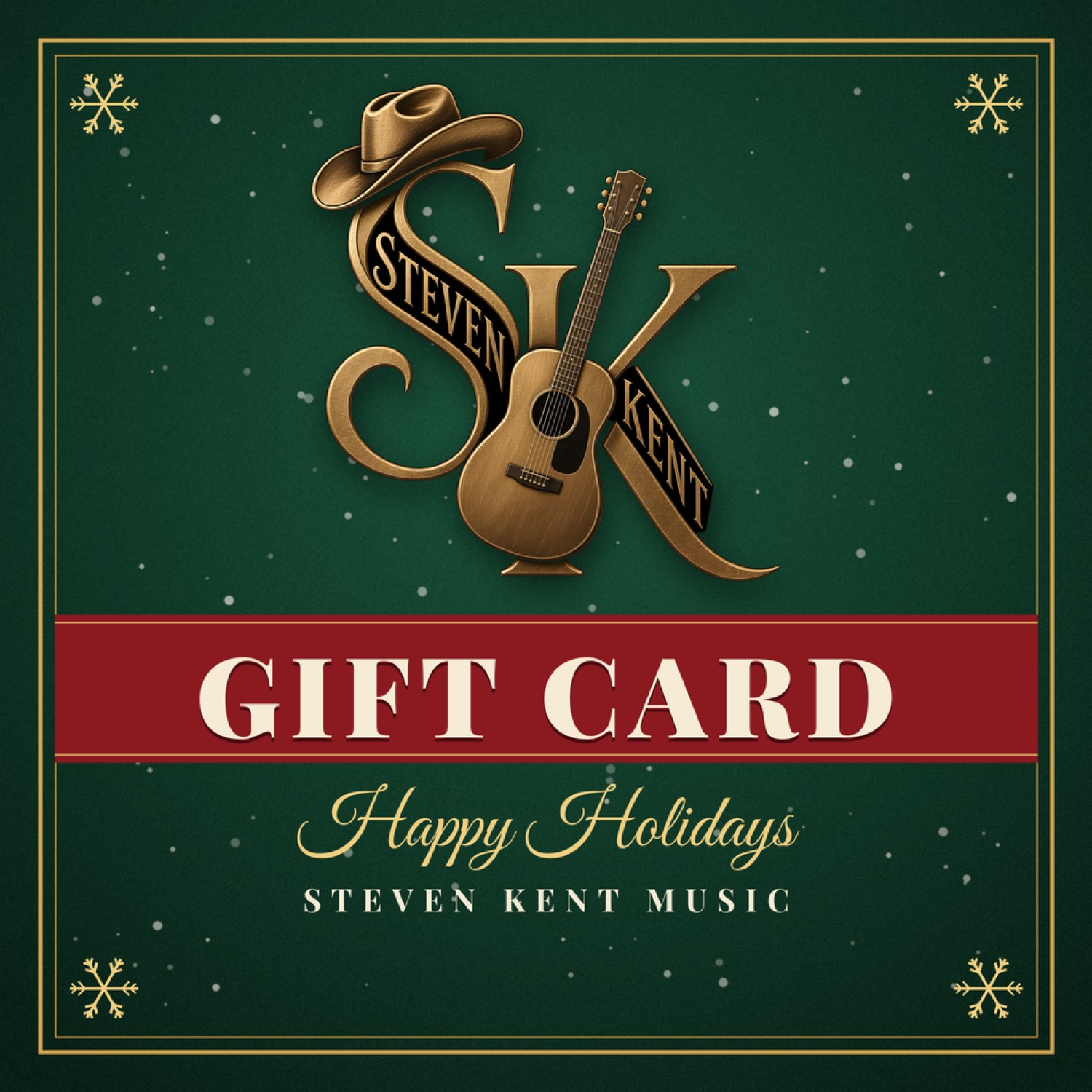 Steven Kent Music holiday gift card. Happy Holidays.
